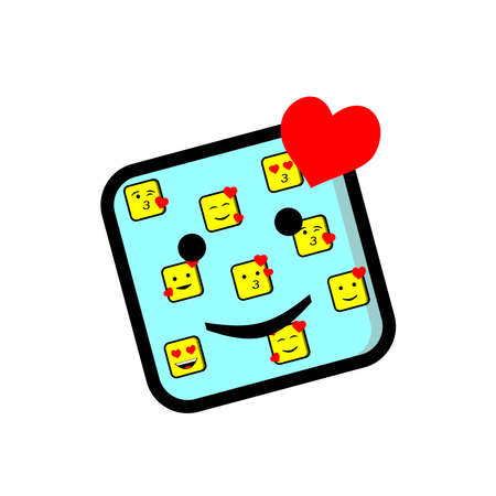 lots of love emoticons inside love emoticonsのイラスト素材