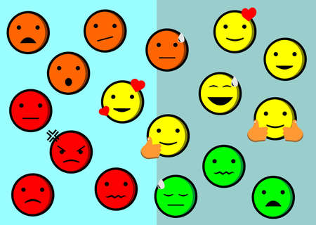 kinds of emoticonのイラスト素材