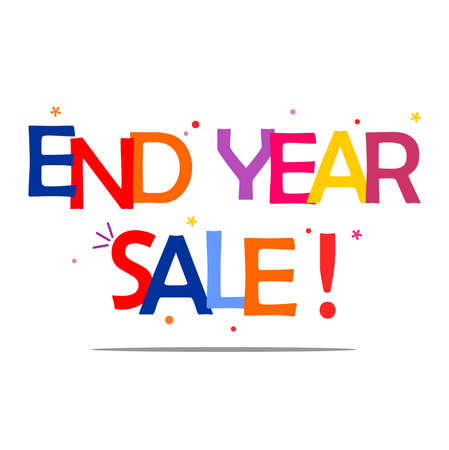 a multi-colored sentence that represents a year-end discountのイラスト素材