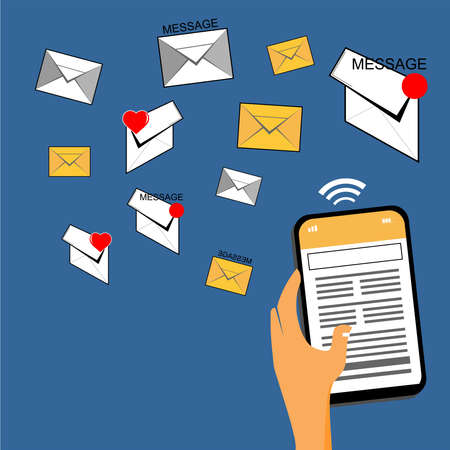 a picture of a cell phone sends a messageのイラスト素材