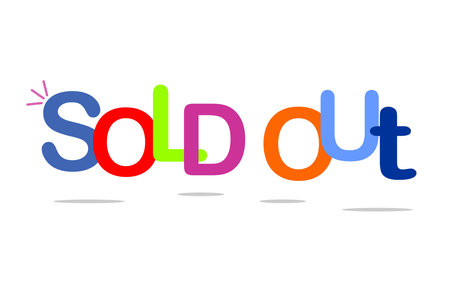 a sentence indicating sold out in various colorsのイラスト素材