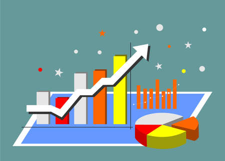 an image showing graph dataのイラスト素材