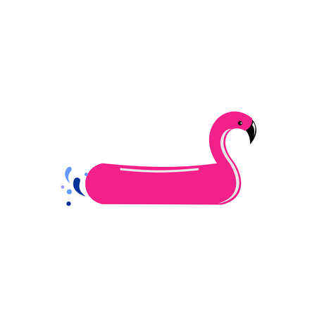 buoy in the shape of a swan and pinkのイラスト素材