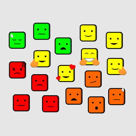 collection of emoticons of various kinds of expressionsのイラスト素材