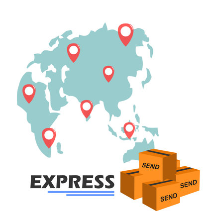 a picture showing a shipment to any place on earthのイラスト素材