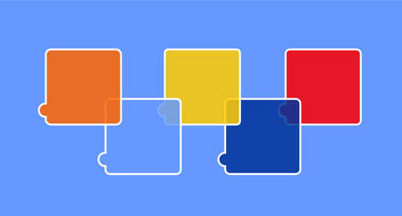 several boxes of various transparent colorsのイラスト素材