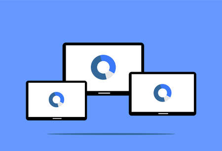 Vector image of three tabletsのイラスト素材