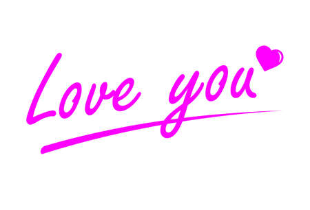 love you sentence is pinkのイラスト素材