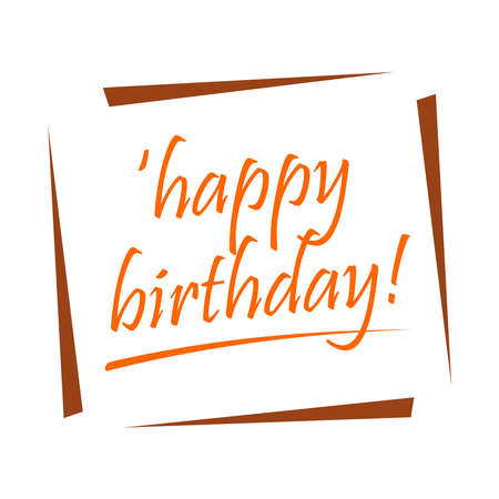 orange happy birthday sentence in the middle of the boxのイラスト素材