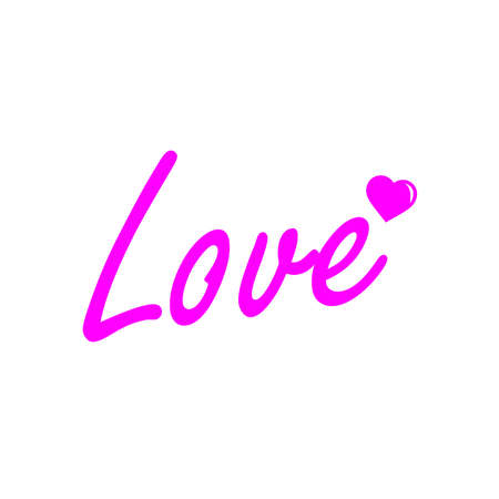 love sentence and icon in pink colorのイラスト素材