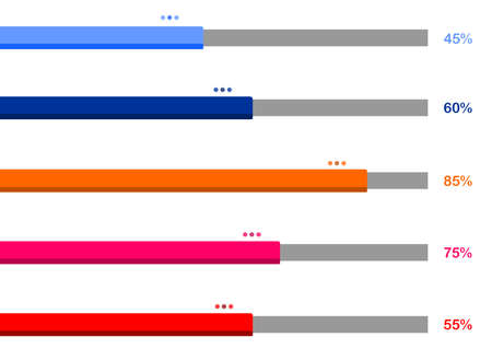 picture loading box with various colors and percentage next to itのイラスト素材