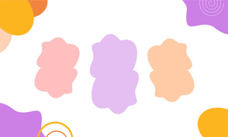 a collection of bubbles and spirals in a colorful boxのイラスト素材