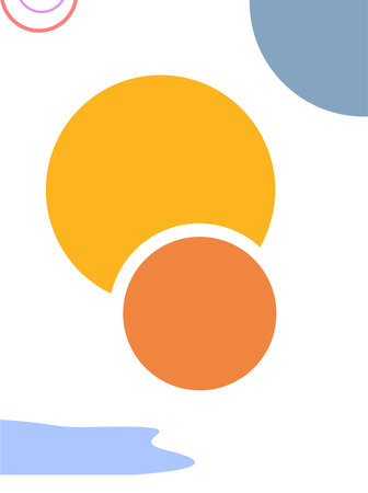 several circles and bubbles of various colors in a boxのイラスト素材