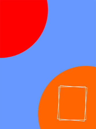 blue background with two half circles on the top and bottom sidesのイラスト素材