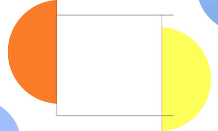 brown outline square line in the middle of the semicircleのイラスト素材
