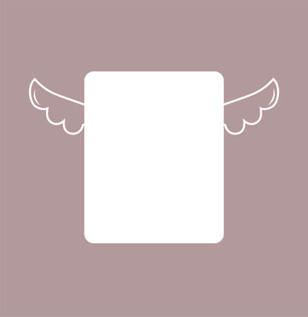 white and winged curved side box imageのイラスト素材