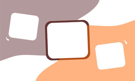 three small squares in the middle of two bubblesのイラスト素材