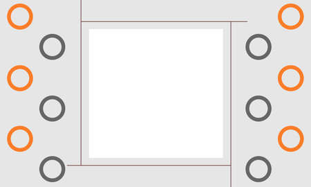 the box in the middle of a collection of orange and dark gray circlesのイラスト素材