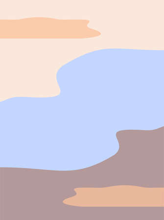 several bubbles of different shapes in one box with two colorsのイラスト素材