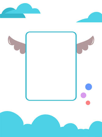 picture of a winged box among a collection of cloudsのイラスト素材