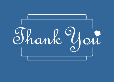 Thank you sentence on a dark blue backgroundのイラスト素材