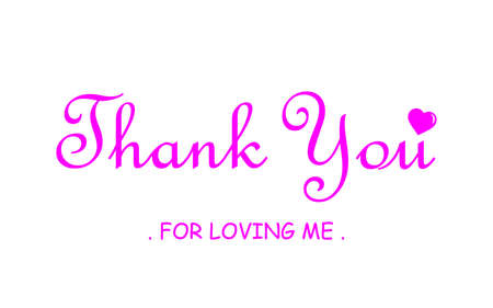 Thank you sentences and pink love iconsのイラスト素材