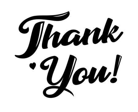 black thank you sentenceのイラスト素材