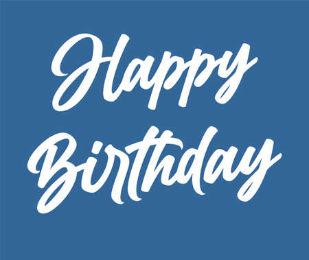 happy birthday sentences on a blue backgroundのイラスト素材