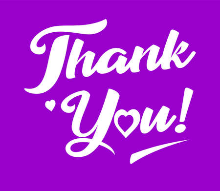thank you sentence with a purple backgroundのイラスト素材