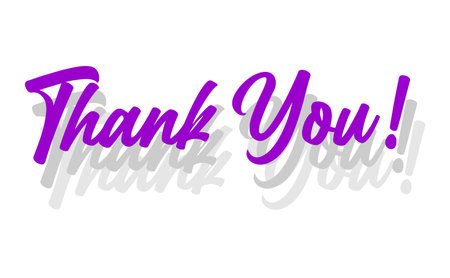 sentence thank you purple color with gray shadingのイラスト素材