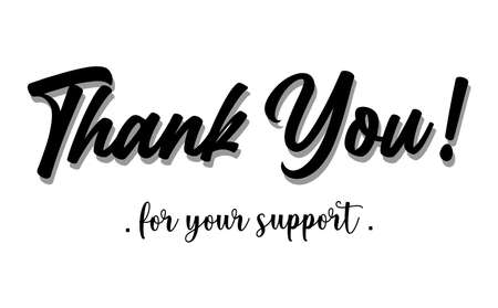 sentence thank you for your support in blackのイラスト素材