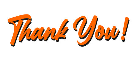 sentence thank you orange with black shadowのイラスト素材