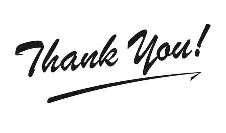 thank you sentence in black on a white backgroundのイラスト素材