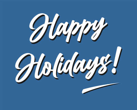 happy holidays sentence with a blue backgroundのイラスト素材