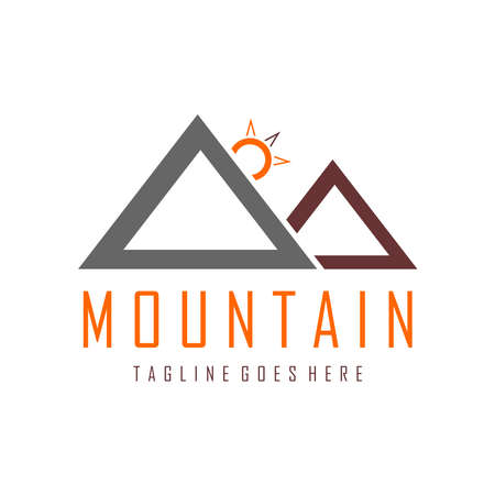mountain logo design vector imageのイラスト素材