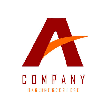 the letter A logo is maroon red and orangeのイラスト素材