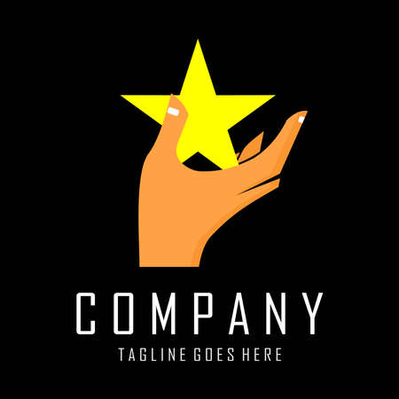 a yellow star on a handのイラスト素材