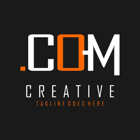 white and orange color combination lettering logo designのイラスト素材
