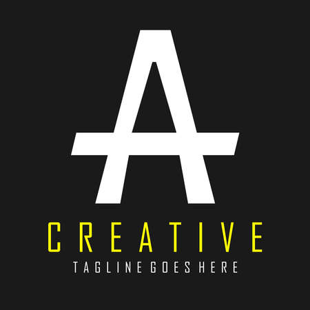 letter A logo design on black backgroundのイラスト素材