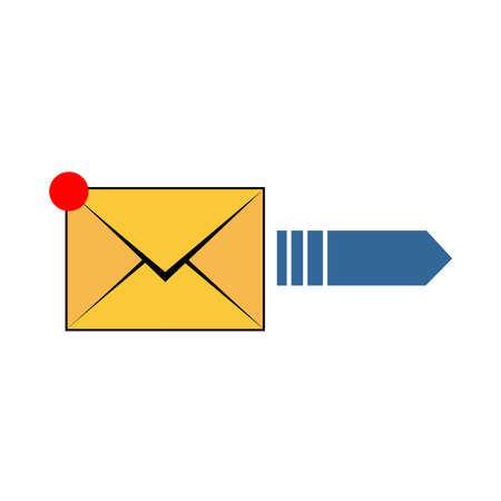 envelope and the blue direction next to itのイラスト素材