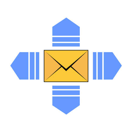 envelope and the blue direction around itのイラスト素材