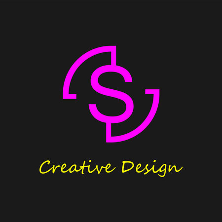 pink letter S logoのイラスト素材