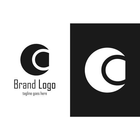 abstract logo design combination of letter C and clipped circleのイラスト素材