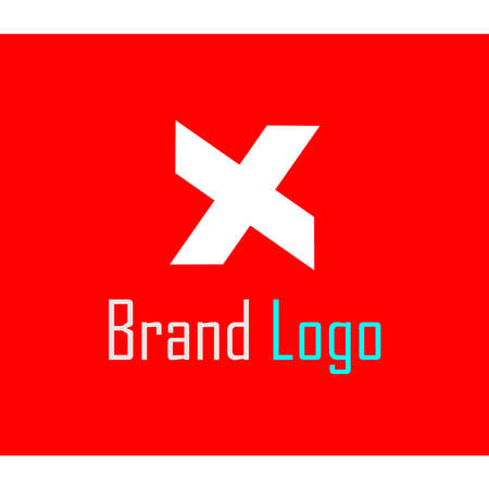 letter X logo with red backgroundのイラスト素材