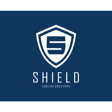 letter S logo in the middle of a shield iconのイラスト素材