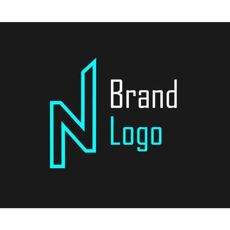 letter N logo in blue colorのイラスト素材