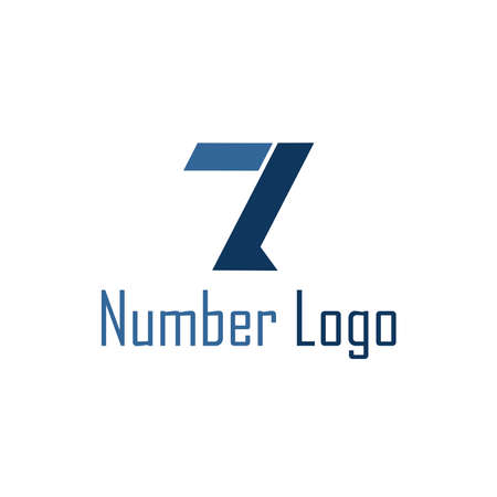 logo number 7 with a dark and light blue color combinationのイラスト素材