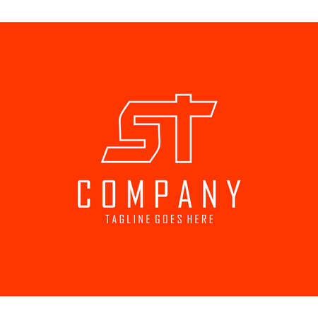 combination of the letters S and T logosのイラスト素材
