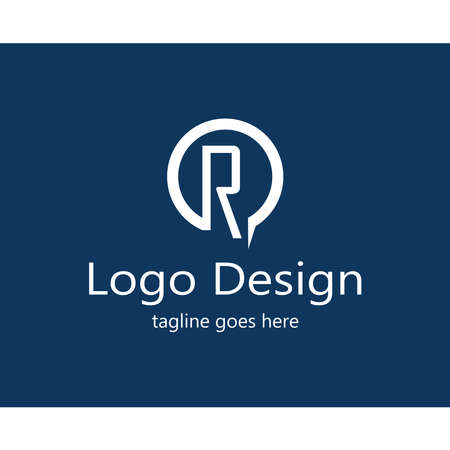 letter R logo inside a circle with white outlineのイラスト素材