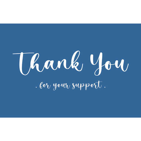 sentence thank you for your support in whiteのイラスト素材